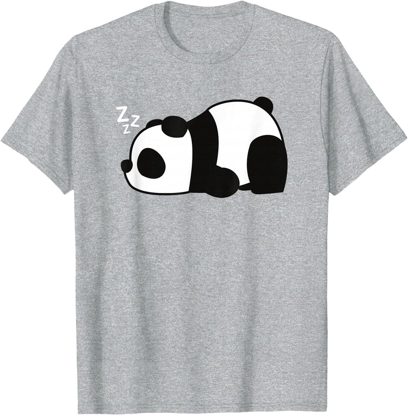Panda Bear Inc. Funny Lazy Panda Bear Sleeping Grumpy Cute Animal Meme T-Shirt - Heather Grey
