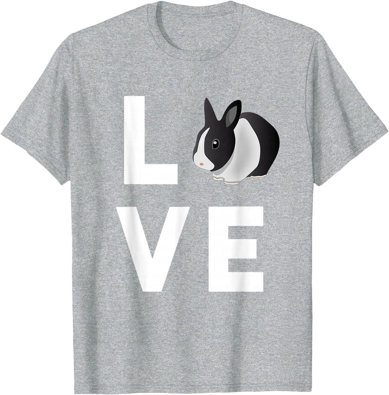 Cute I Love Rabbits Funny Bunny Rabbit Lover Gifts T-Shirt in Heather Grey