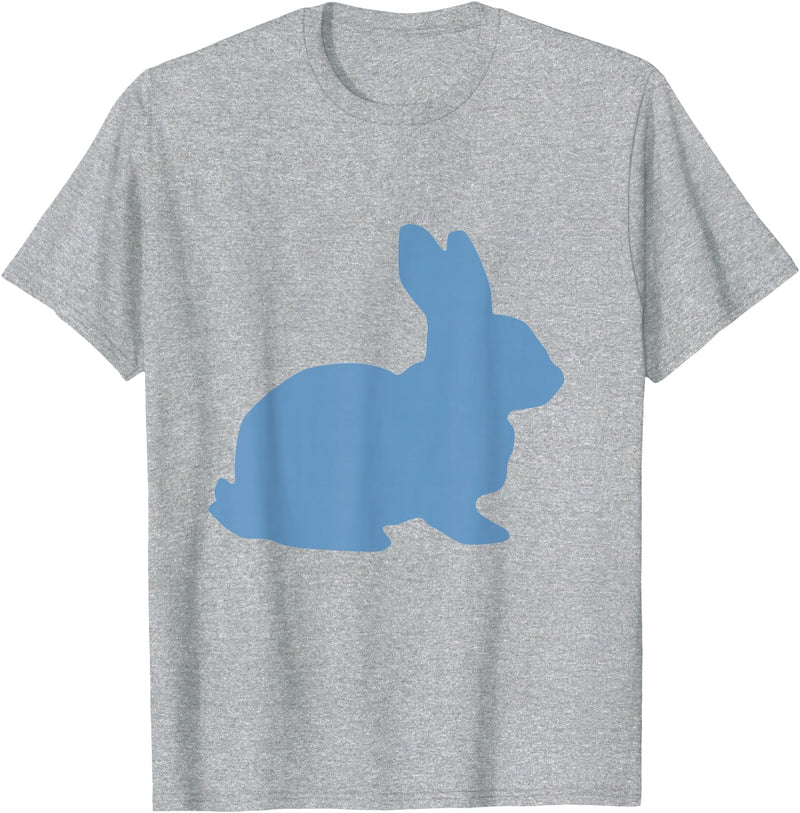 Cute Blue Rabbit Lover Bunny Graphic T-Shirt in Heather Grey