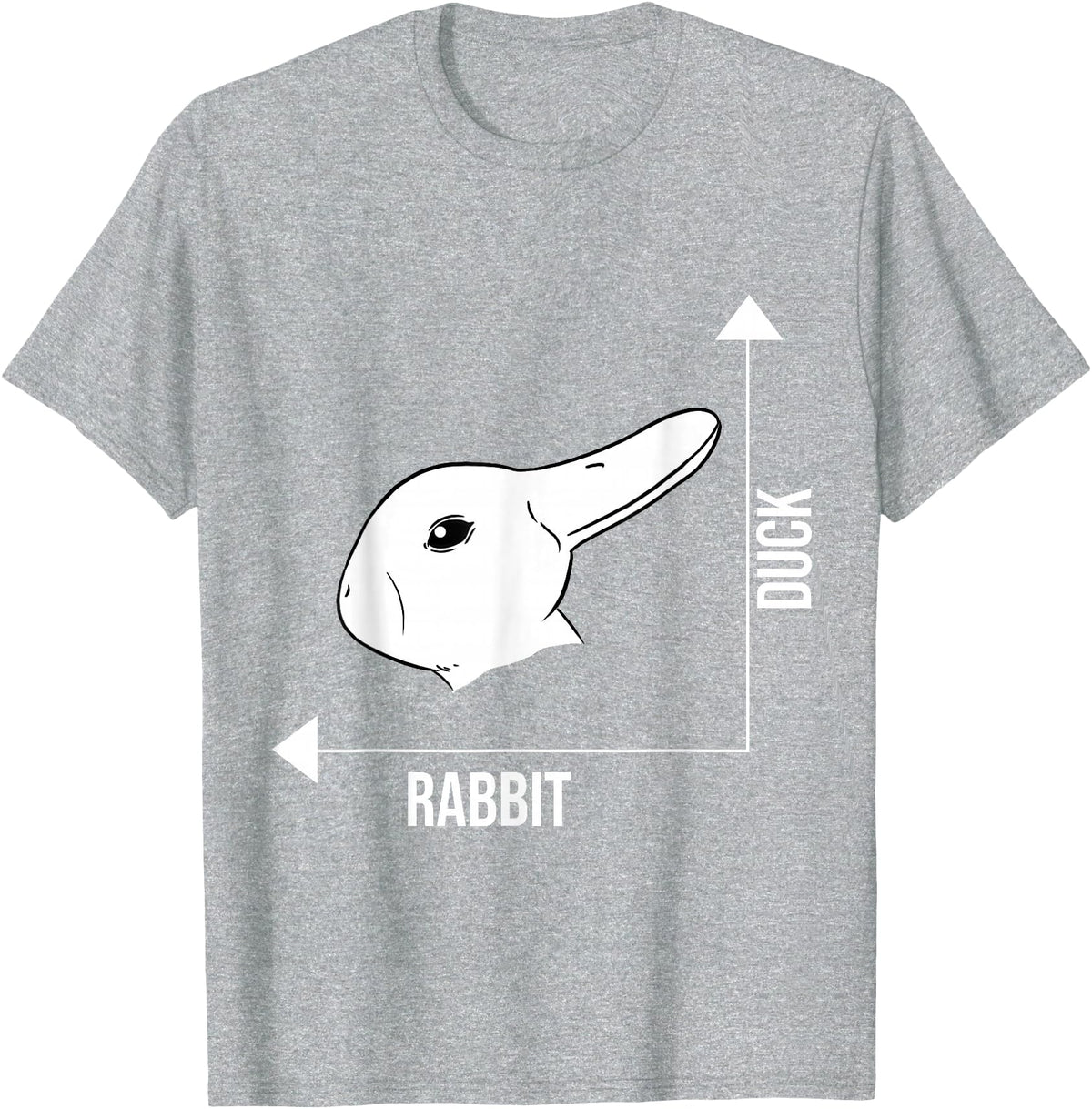 Rabbit Duck Illusion Philosopher T-Shirt in Heather Grey