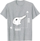 Rabbit Duck Illusion Philosopher T-Shirt in Heather Grey