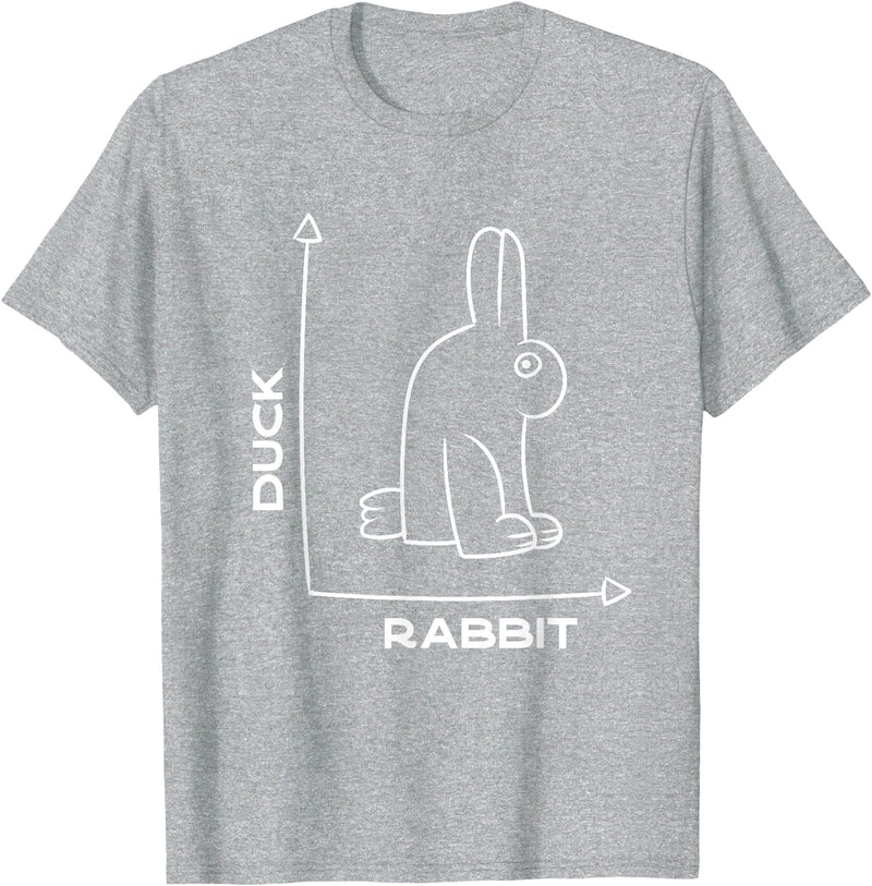 Duck - Rabbit - Funny - Joke - Bunny - Optical Illusion -Pun T-Shirt in Heather Grey