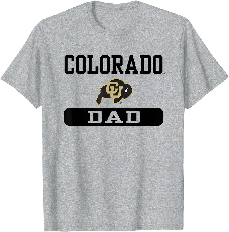 Elite Authentics Colorado Buffaloes Dad Logo Officially Licensed T-Shirt - Heather Grey