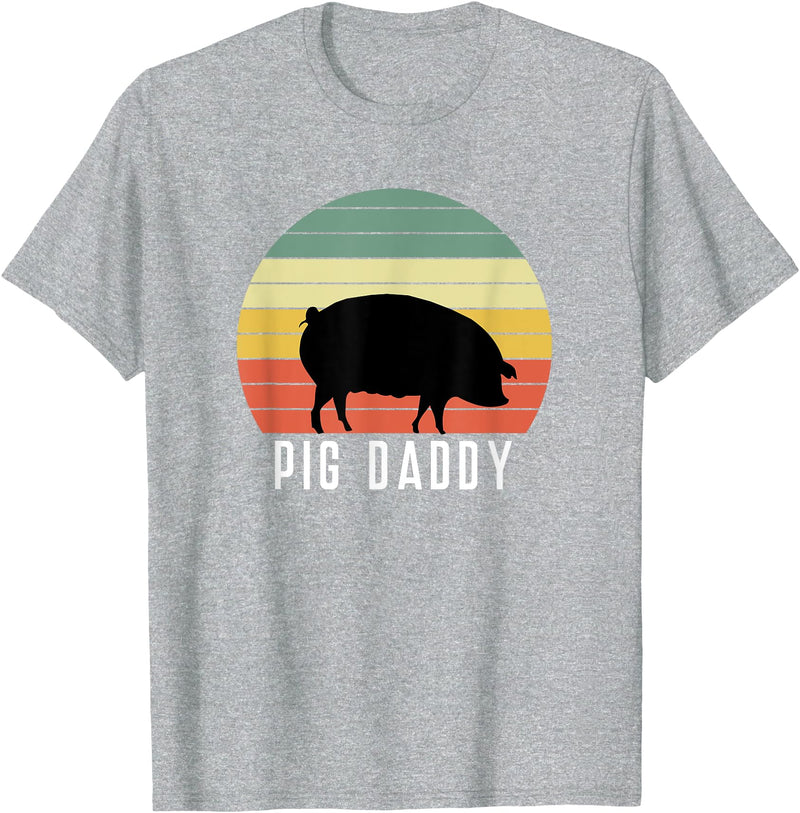 Pig Farmer for Men Women Kids Boys Girls Pig Dad - Daddy Farmer Farming Farm Pork Animal Livestock T-Shirt - Heather Grey