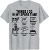 Fandy Cows 6 Things I Do In My Spare Time Cows Farm T-Shirt - Heather Grey