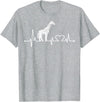 Funny Giraffe Lovers Zoo Animal Apparel Gifts Giraffe Heartbeat Love Line Cute Graphic wildlife Silhouette T-Shirt - Heather Grey
