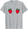Fruit Boobs Co Strawberry Fruit Boobs Funny Summer Food T-Shirt - Heather Grey
