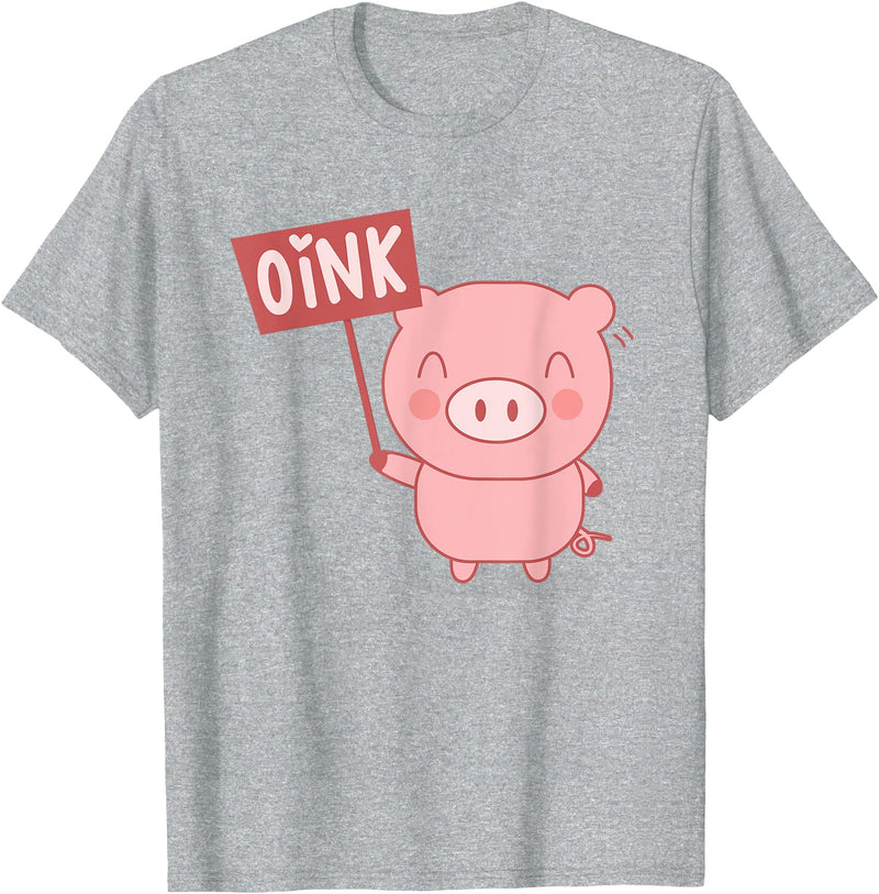 Funny Pig Lover Shirts Oink Cute Pig Lover Pig Farming Farmer Piglet Farm Animal T-Shirt - Heather Grey