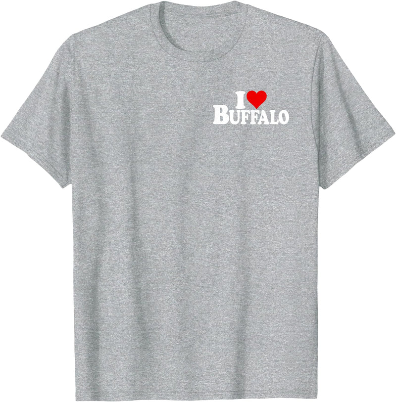 LOVE OF BUFFALO HEART CITY APPAREL I LOVE HEART BUFFALO NY T-Shirt - Heather Grey