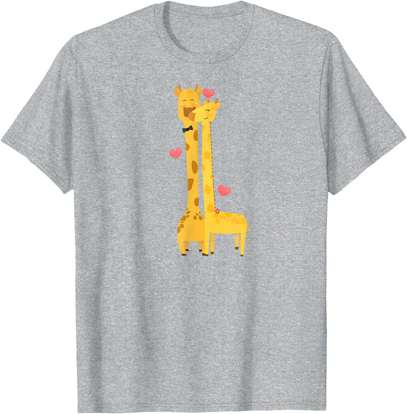 Engagement Gifts Engagement Giraffe Lover Couple T-Shirt - Heather Grey