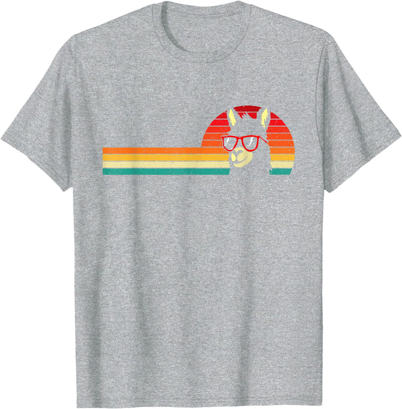 Funny Llama Shirts Retro Vintage Llama - Farm Animal Lover Zoologist Zookeeper T-Shirt - Heather Grey