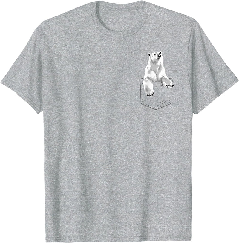 Polar Bear Gift Polar Bear Accessories & Stuff Cute Polar Bear for Men Women Arctic Bears Pocket Animal T-Shirt - Heather Grey