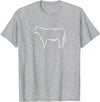 Red Angus cow decor Red Angus Cow Art Print T-Shirt - Heather Grey