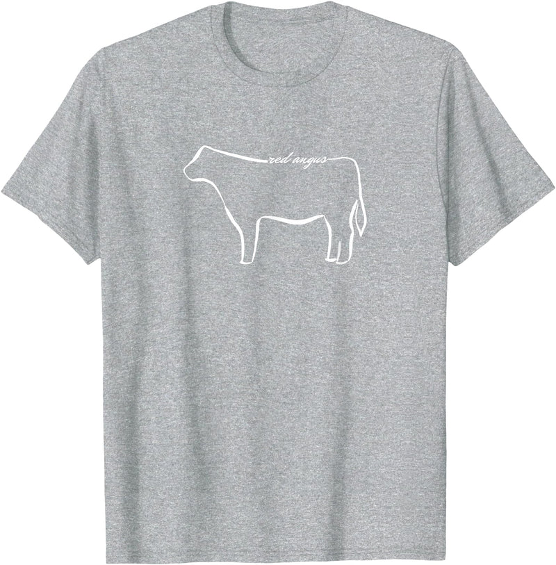 Red Angus cow decor Red Angus Cow Art Print T-Shirt - Heather Grey