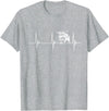 Loveable Highland Cows Hairy Coos Scottish Highland Cow Heartbeat EKG Pulse Highlander Cow T-Shirt - Heather Grey