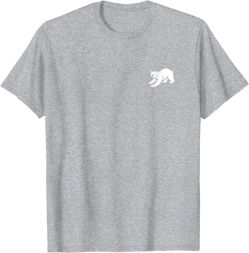 Playful Critter Apparel Co. Polar Bear Minimalist Black and White T-Shirt - Heather Grey