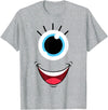 Planet Monster Face Funny Scary Monster Eyeball Face Easy Halloween Costume T-Shirt - Heather Grey