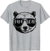 Funny Bear Face Shirt Family Matching Gifts Mens Papa Bear Face Sunglasses Grandpa Granddad Father's Day T-Shirt - Heather Grey