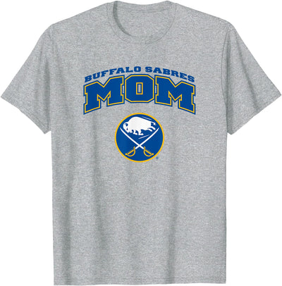 Cow Buffalo Sabres Mom Logo Heather Gray Nhl Officially T-Shirt