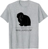 Holland Lop Rabbit Black Silhouette T-Shirt in Heather Grey