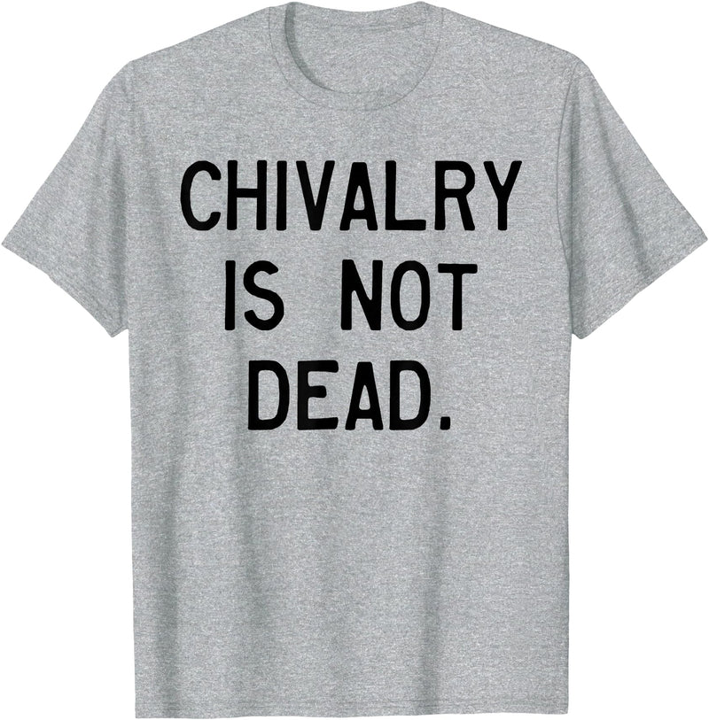 CAT COW CHIVALRY IS NOT DEAD T-Shirt - Heather Grey