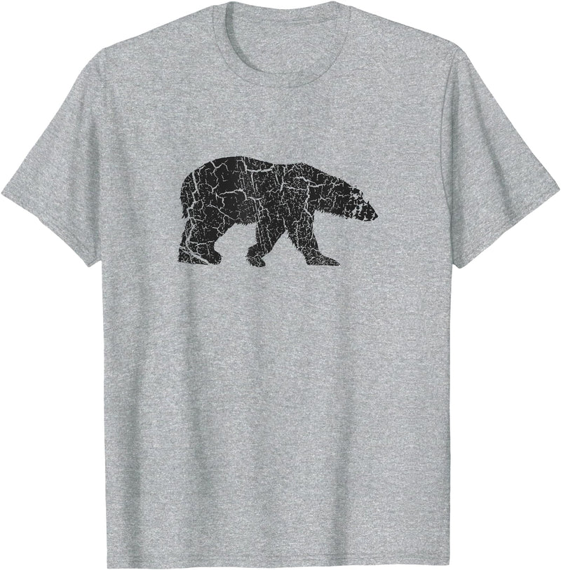 Vintage Polar Bear Merch and Gifts Polar Bear Distressed Print - Vintage Polar Bear T-Shirt - Heather Grey