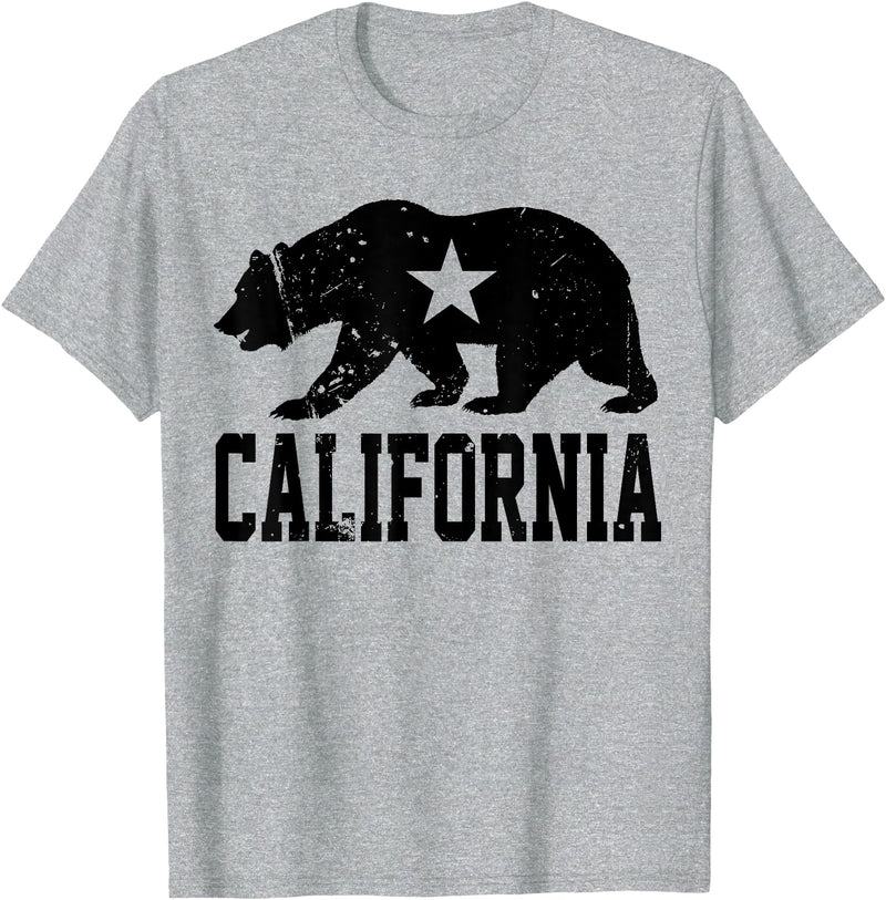 Miftees California Republic Bear T-Shirt - Heather Grey