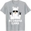 No Drama No Pob-Llama Alpaca Gifts No Drama Llama Alpaca with Sunglasses Llama Alpaca T-Shirt - Heather Grey