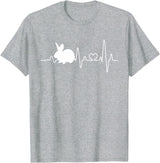 Bunny Heartbeat Pulse Rabbit T-Shirt in Heather Grey