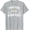 Pool This Girl Loves Various Food Apparel Fun Graphic-This Girl Loves Pigs Feet T-Shirt - Heather Grey
