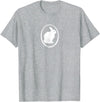 White Silhouette of a Bunny, Stylized for Rabbit Lovers T-Shirt in Heather Grey