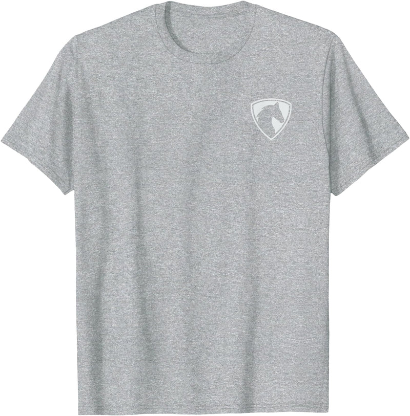 Majestic Horse Graphic Classic Horse Logo T-Shirt - Heather Grey