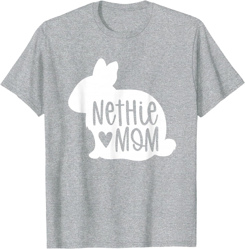 Cute Nethie Bunny Mom - Netherland Dwarf Rabbit T-Shirt in Heather Grey