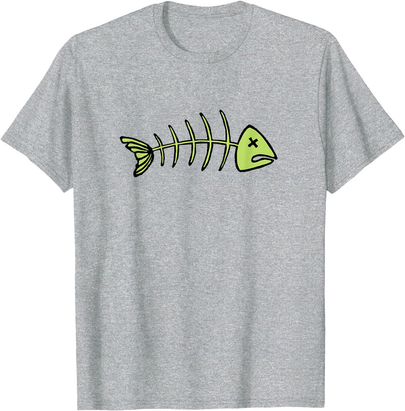 Dead Fish Fish Skeleton T-Shirt - Heather Grey