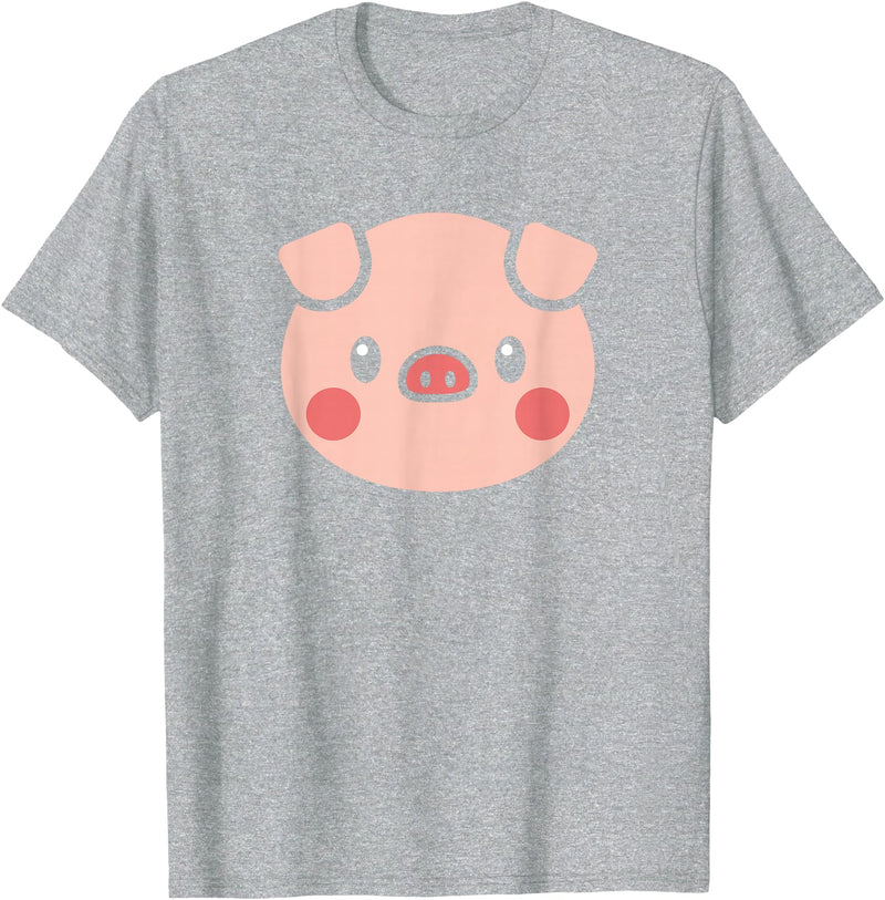SHIRTSIDE PIG Pig Face Shirt Gift For Pig Lover T-Shirt - Heather Grey