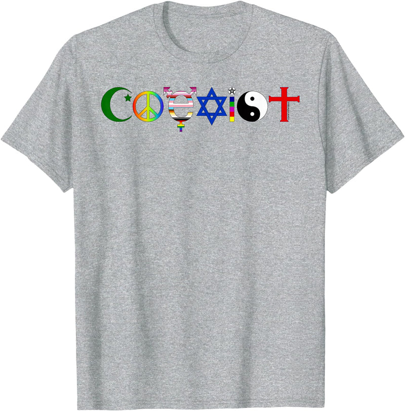 Bear In The Cloud Coexist T-Shirt - Heather Grey