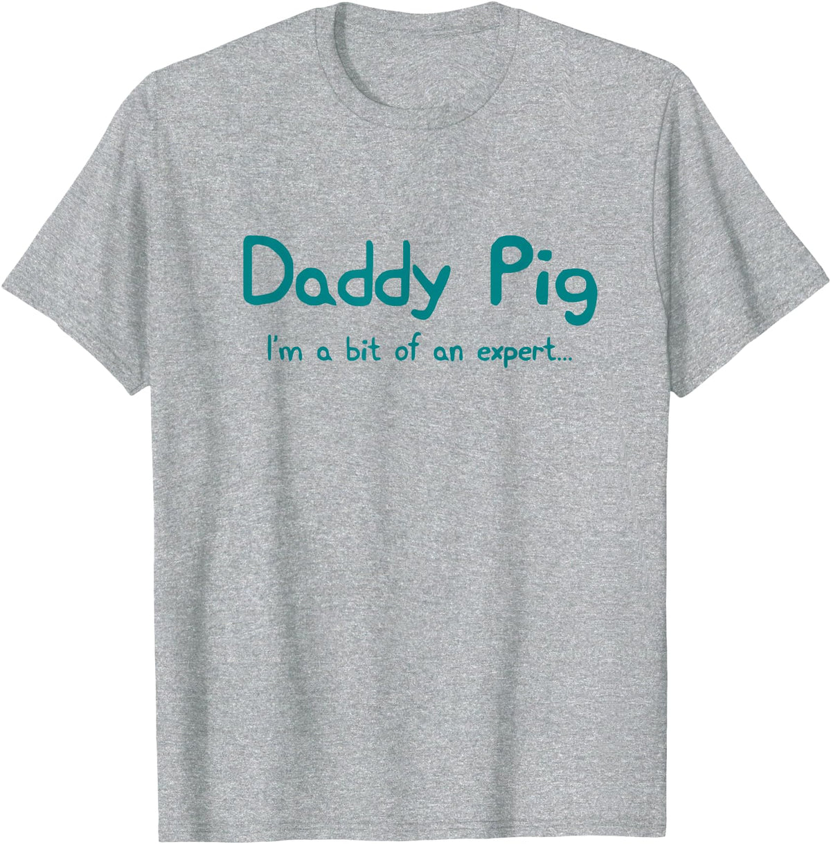 Maishi Gifts Father Pig Gift Dad Birthday Daughter Ideas - Daddy T-Shirt - Heather Grey