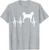 Dog Silhouette Heartbeat Line T-Shirt
