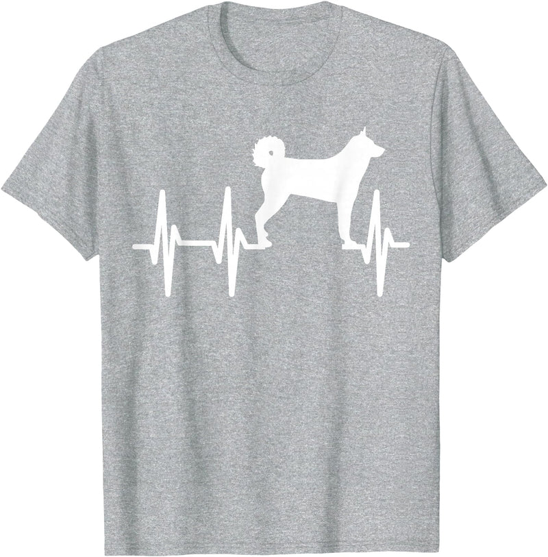 Hundekarelische Bärn-Liebhaber-Geschenke Karelian Bear Heartbeat Dog Mum Dad Pet Gift T-Shirt - Heather Grey