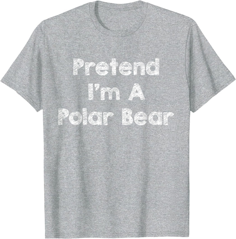 Lazy Polar Bear Costume Co. Pretend I'm A Polar Bear Costume Funny Bear Outfit Halloween T-Shirt - Heather Grey