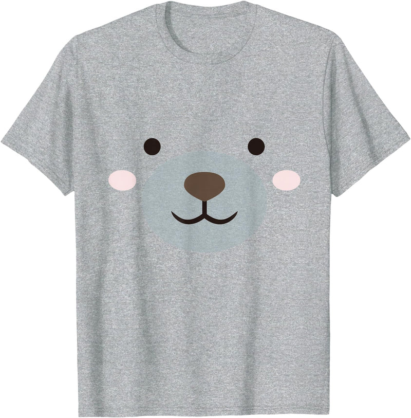 Stylish Lazy Halloween Costumes Polar Bear Face Halloween Costume Kids Toddler Baby 5T 4T T-Shirt - Heather Grey