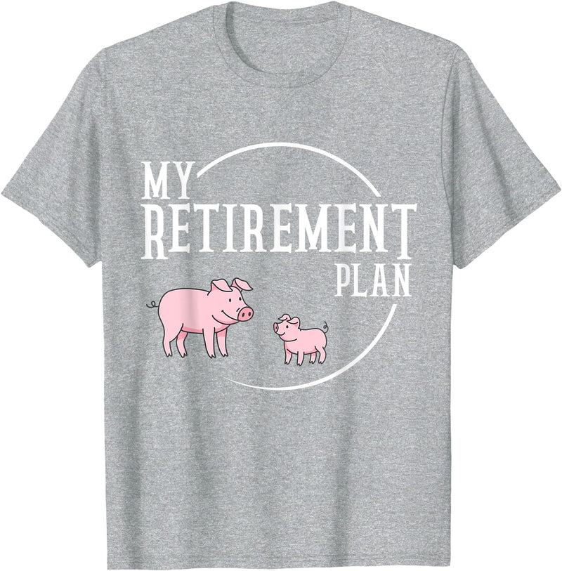 Retirement Plan Pig Lover Retirement Plan Pig Farming Piglet Hog T-Shirt - Heather Grey