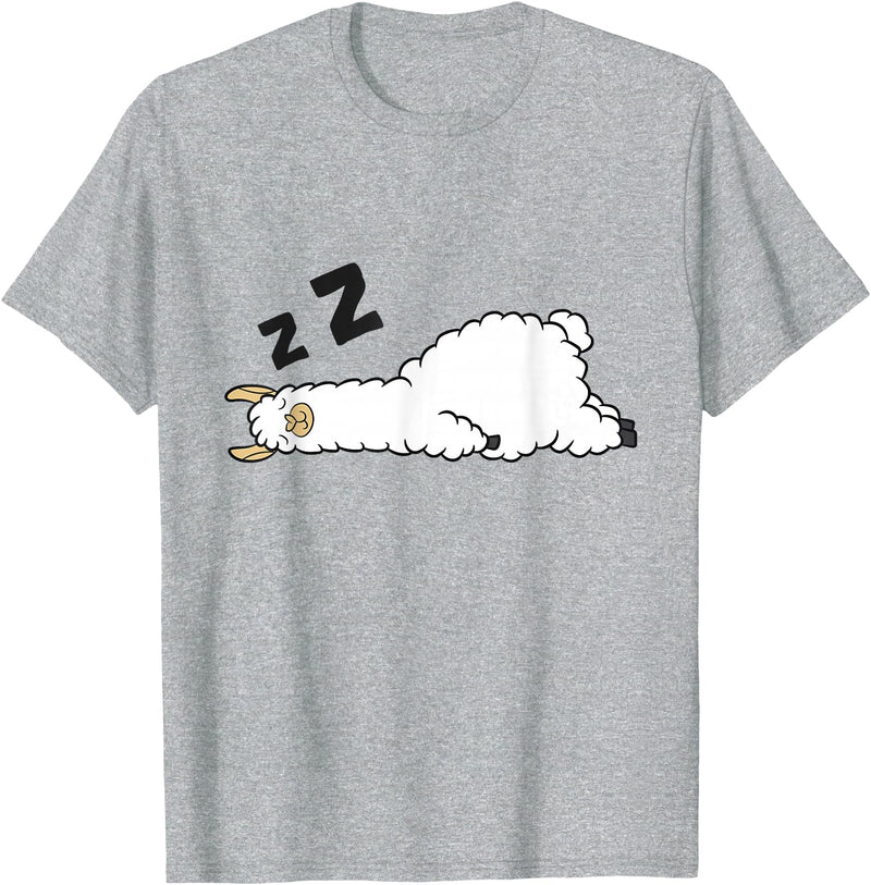 Sleeping Animals Tees And Gifts Llama Sleeping Tired Llama Napping Llama T-Shirt - Heather Grey
