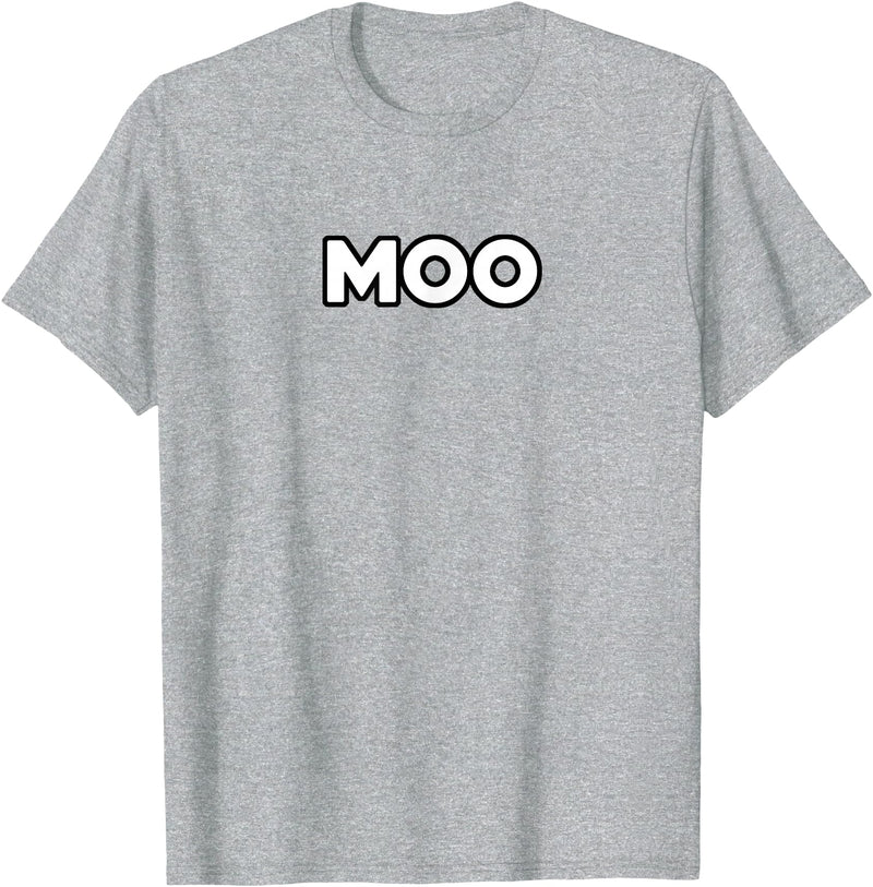 Moo Talking Cow Moo - Funny Cow Goes Moo T-Shirt - Heather Grey