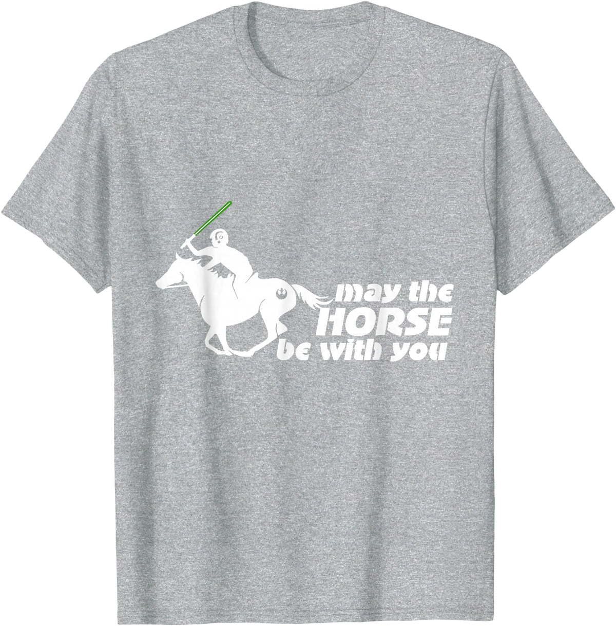 NickerStickers May the Horse Be With You | Equestrian Geek T-Shirt T-Shirt - Heather Grey