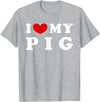 I Heart My Everything - Collection I Love My Pig T-Shirt - Heather Grey