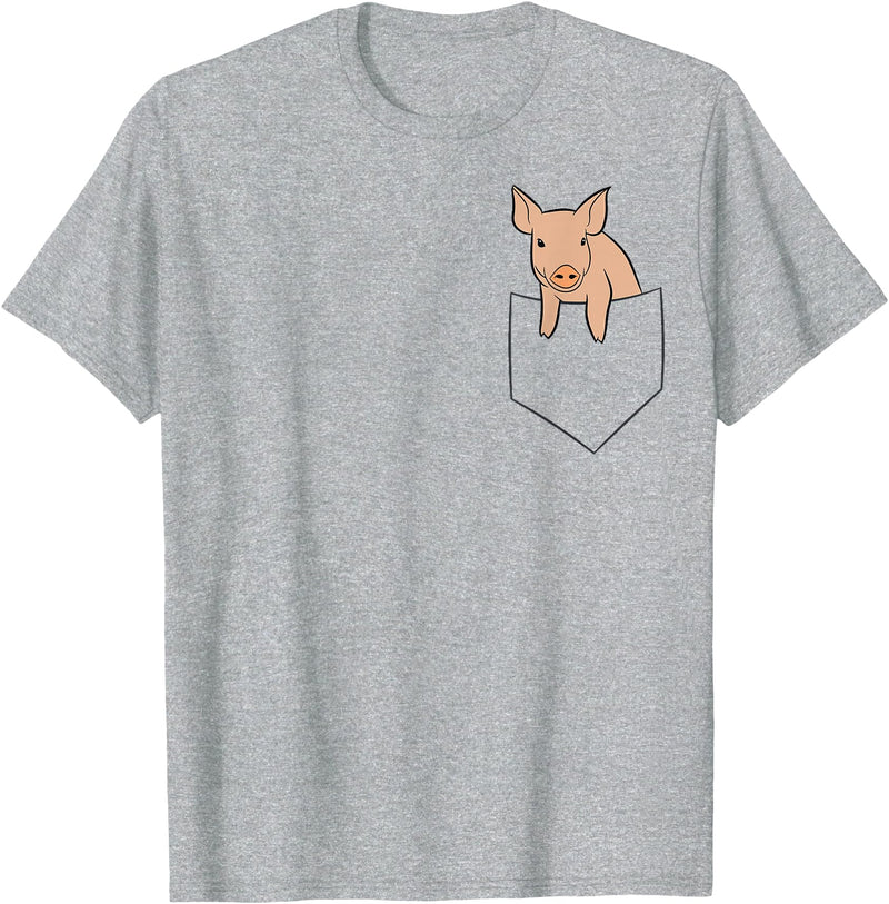 Funny Pig Farmer Gifts Funny Pig in Bag Farm Pig T-Shirt - Heather Grey