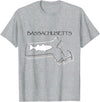 BIGHOOK Bassachusetts Fishing Striped Bass Surf Fishing Funny Shirt - Heather Grey