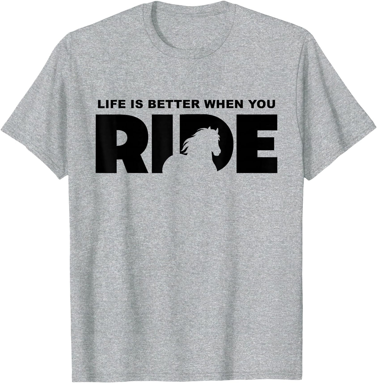 BASBO Horse Riding T-Shirt - Heather Grey