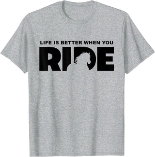 BASBO Horse Riding T-Shirt - Heather Grey
